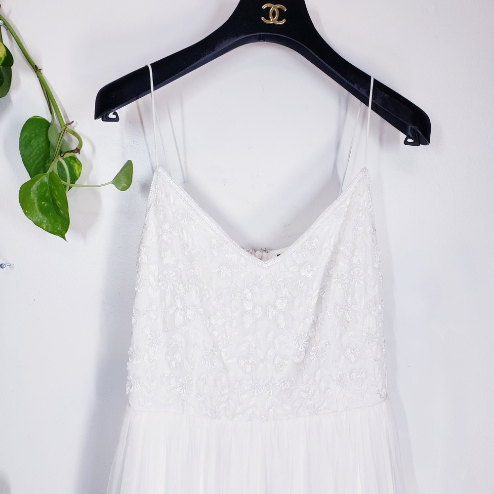 ADRIANNA PAPELL New Ivory Beaded Strap Midi Dress - Picture 5 of 14